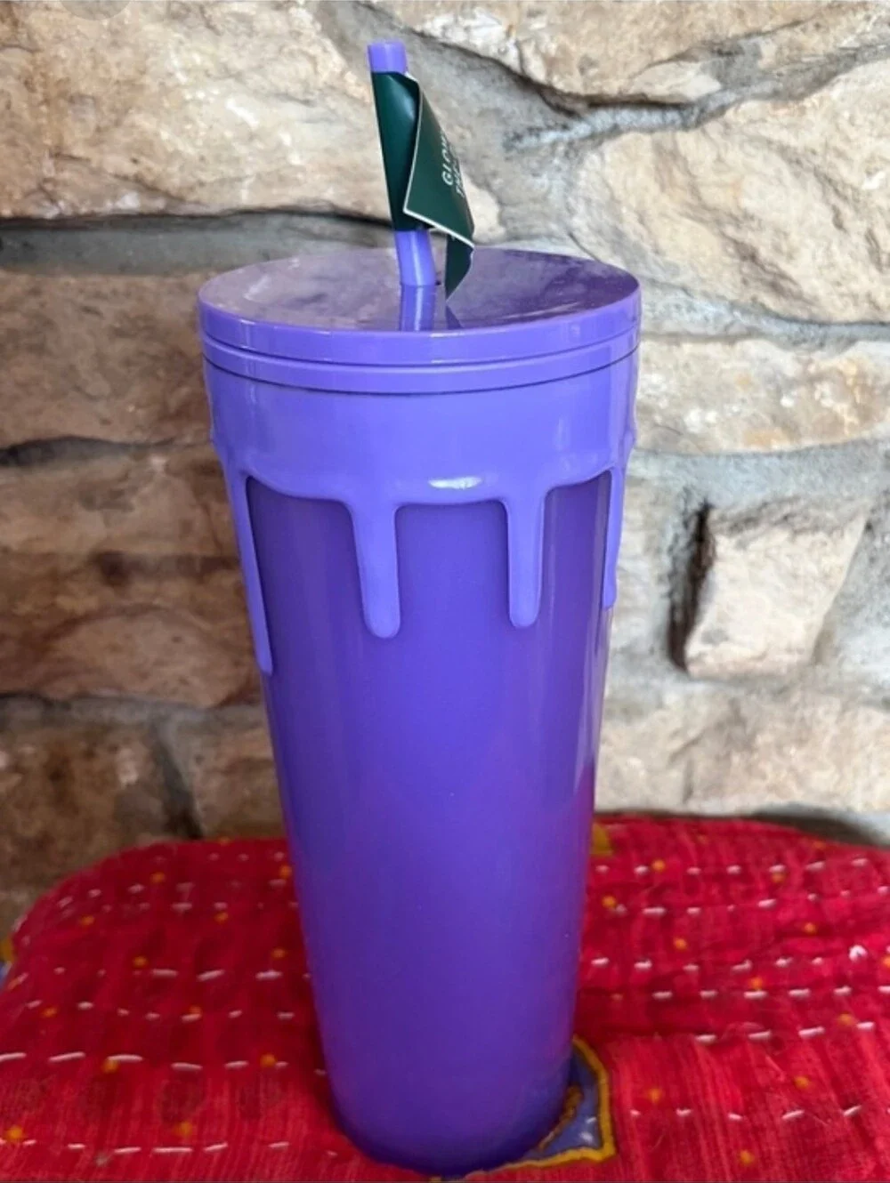 Starbucks Halloween 2025 Glow in the Dark Purple Drip Cold Cup Tumbler 24 oz NWT